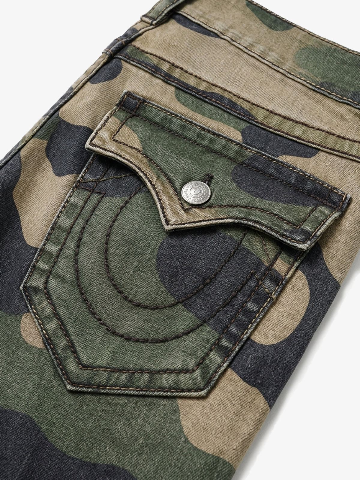 Contrast Stitch Straight Jeans