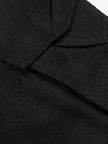 Multi-Pocket Textured Fabric Flared Pants 
