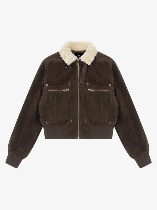 Stylish Bomber Jacket with Faux Fur Collar for Men and Women - Perfect for Casual Wear 