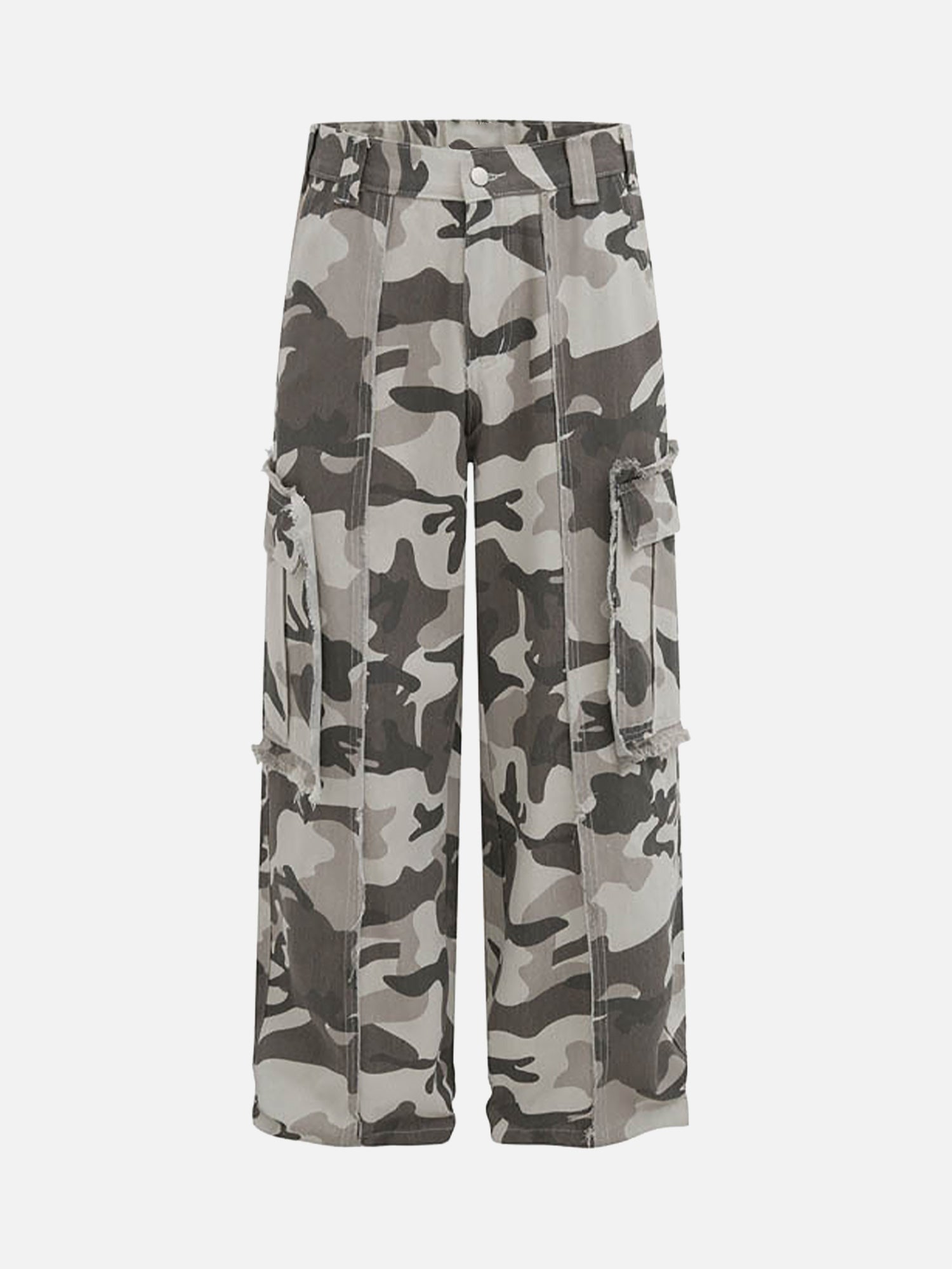 Cleanfit Street Camouflage Multi-pocket Raw Edge Niche Overalls cargo Pants