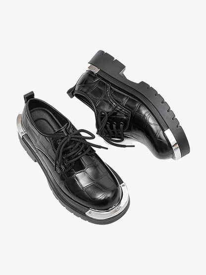 Crocodile-Embossed Derby Shoes