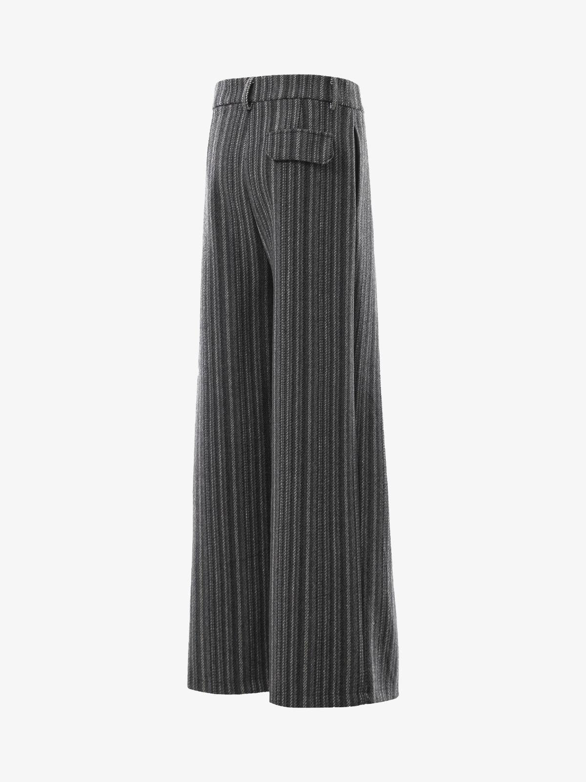 Deep-Pleat Striped Wide-Leg Trousers