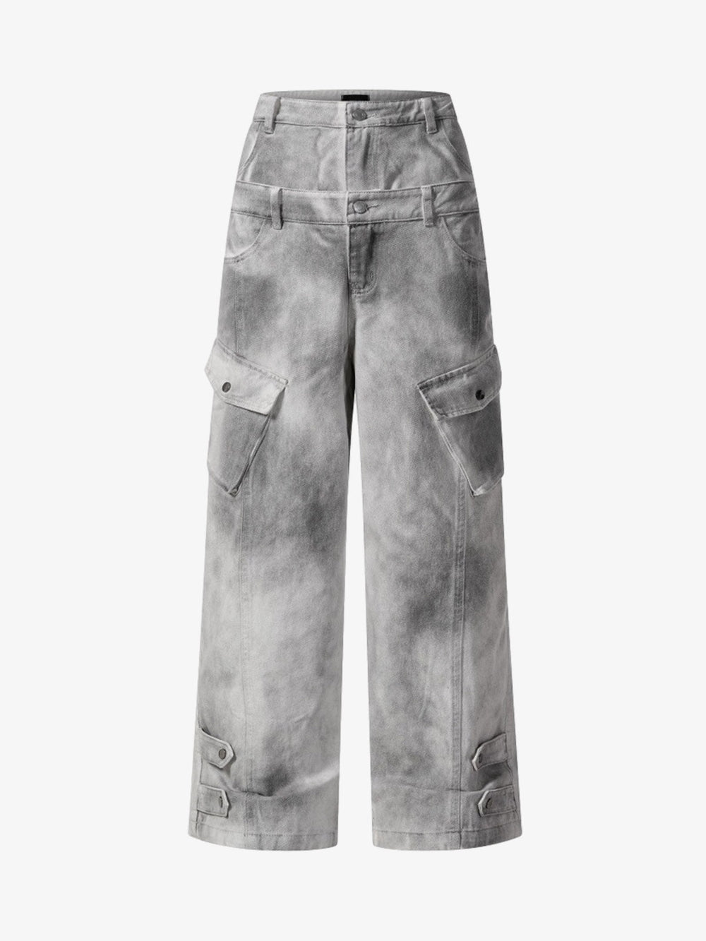 Vintage Double Waist Utility Cargo Jeans 