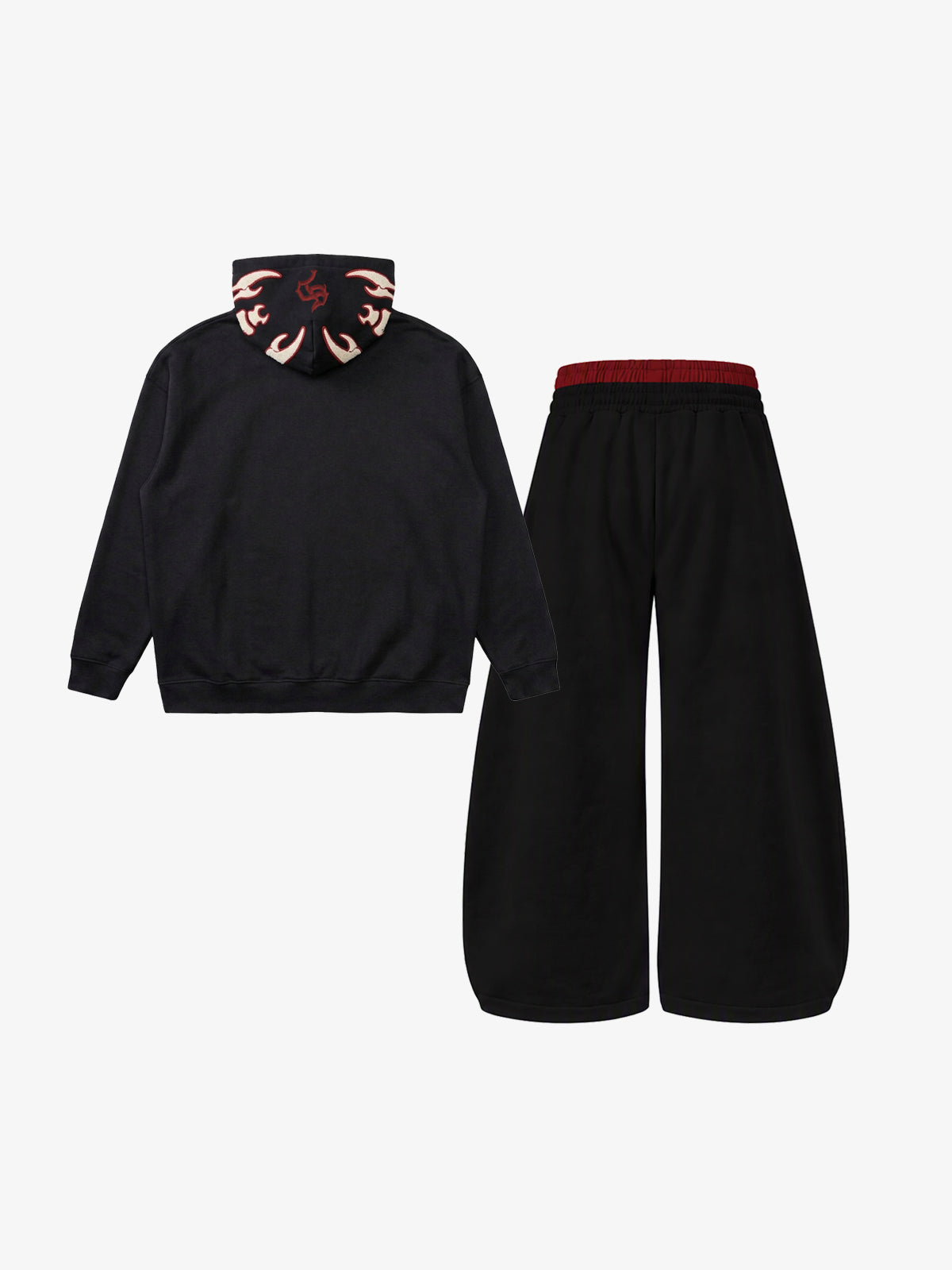 Scorpion Skeleton Graphic Hoodie & Wide-Leg Sweatpants Set