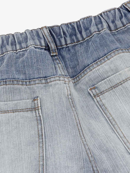 Wide-Leg Denim Trousers with Distressed Details for Women 