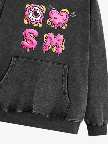 Street Dripping Letter Eyeball Graffiti Hoodie 