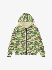 Star Camo Cut-Out Chunky Zip Cardigan