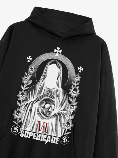 Thesupermade Dark Headless Skull Death Hooded Sweatshirt 