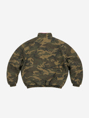 Pink Camo Embroidered Reversible Fleece Stand-Collar Jacket