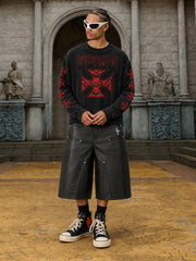 Leather Knee Detail Cargo Pants
