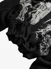 Grunge Dark-Aesthetic Ripped Pullover Sweater