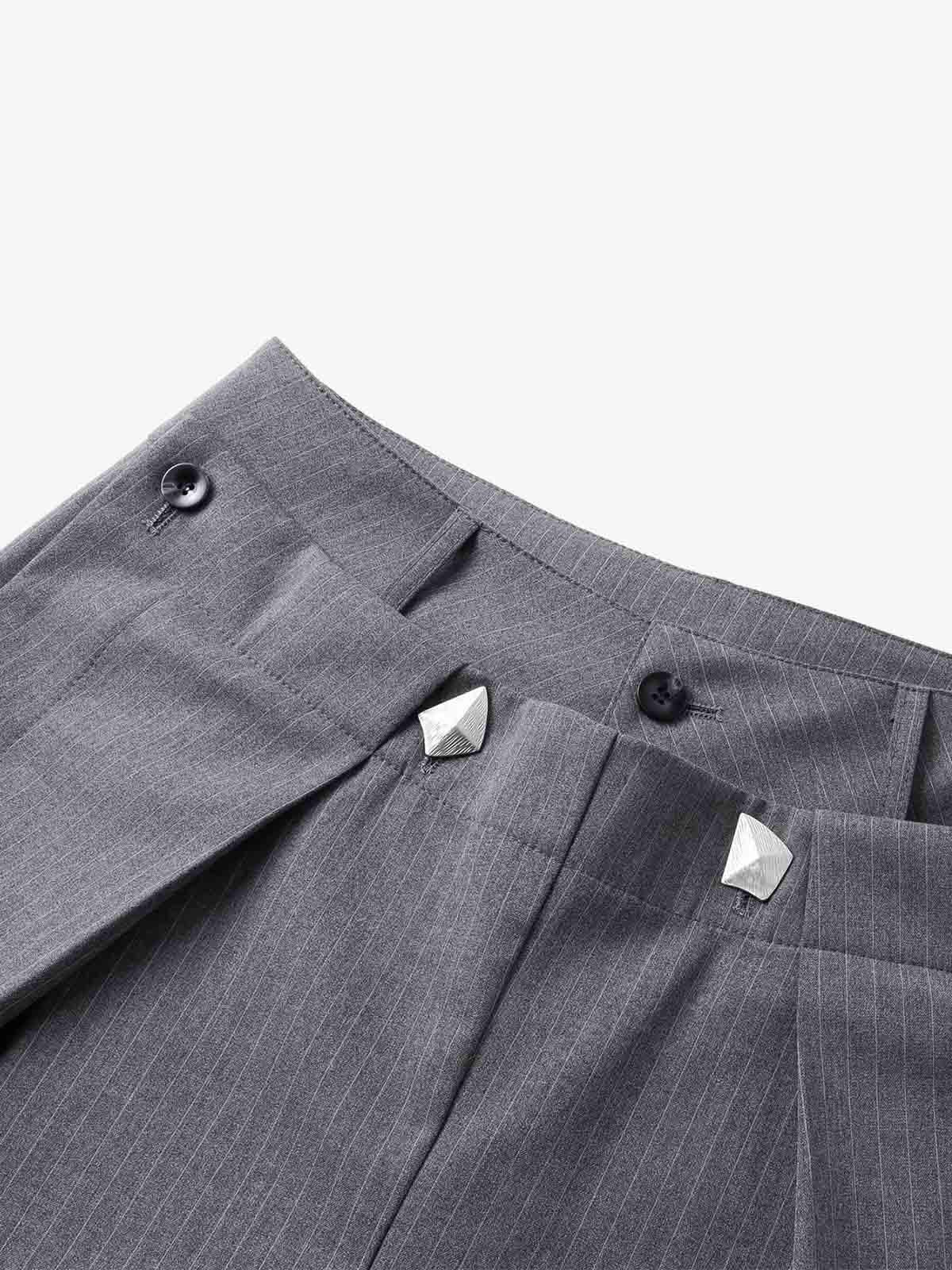Double Waist Pinstripe Balloon Pants 
