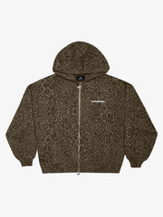 Leopard Print Zip-Up Hoodie