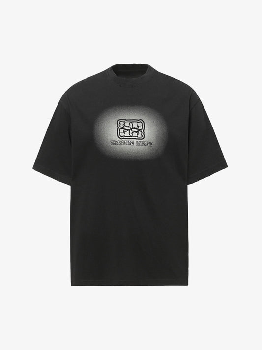 Patch Embroidery Spray Painting Gradient T-shirt 