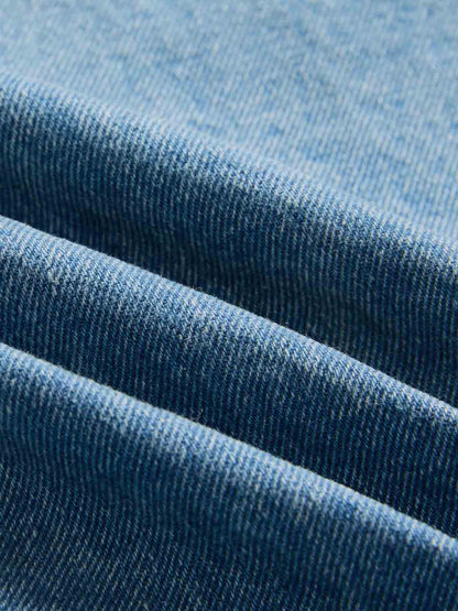 Original Retro Thorn and Key Pattern Laser-Burnout Baggy Jeans 