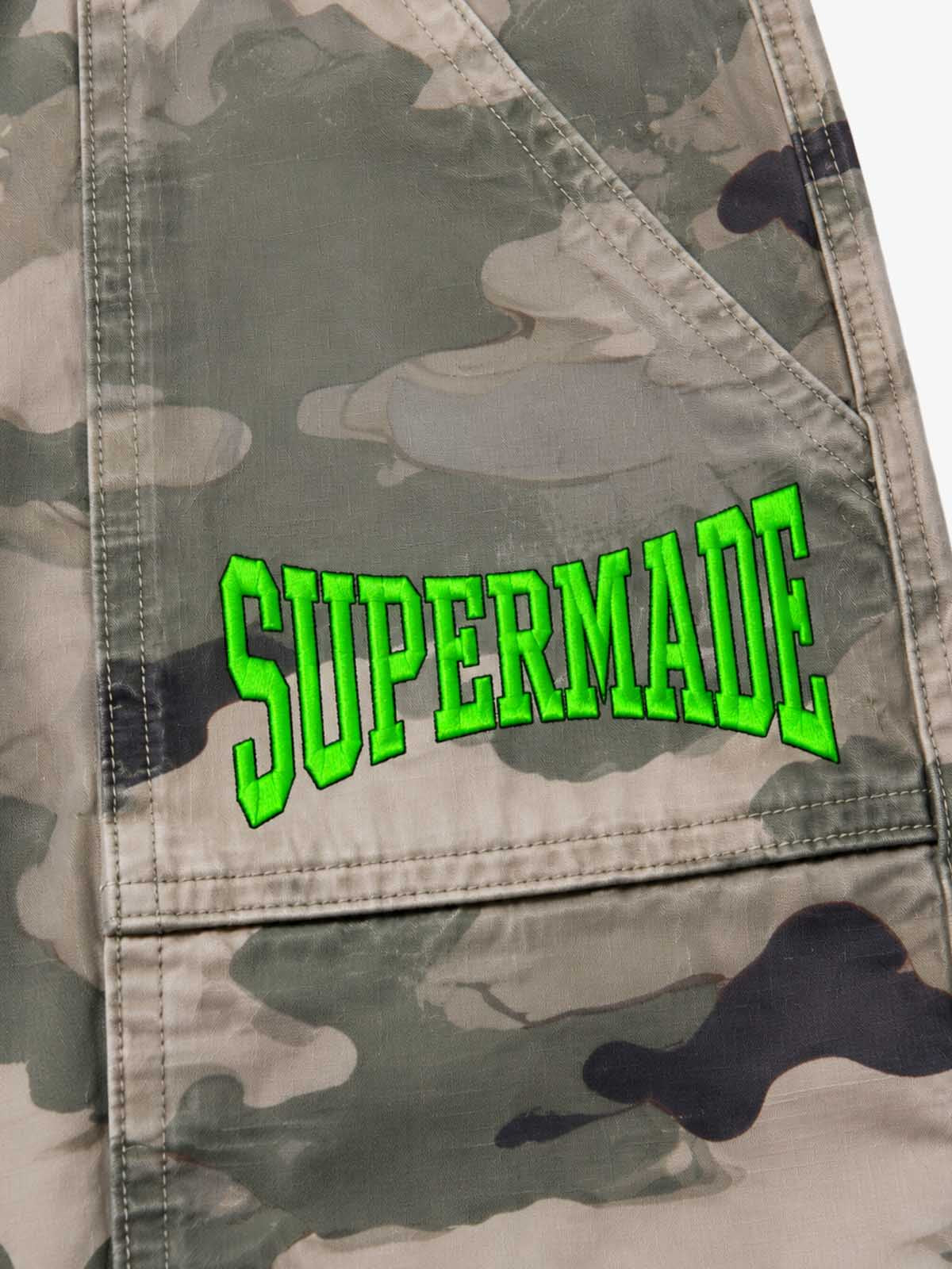 Camo Graphic Patch Hooded Jacket & Cargo Pants Set