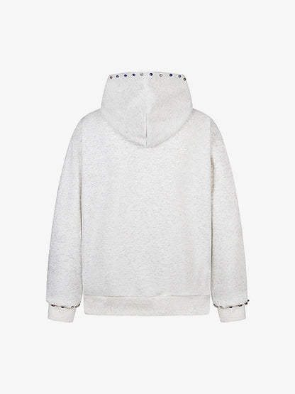 Stylish Black Hoodie with Colorful Studs for Casual Wear 