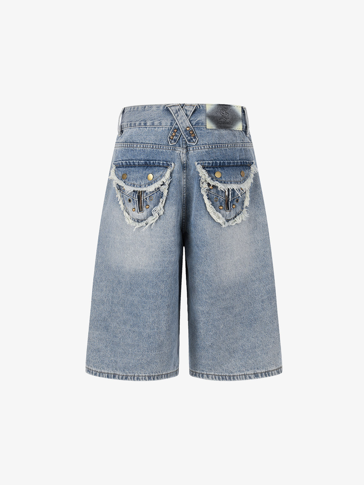 Studded Raw Edge Pocket Jorts