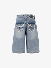 Studded Raw Edge Pocket Jorts