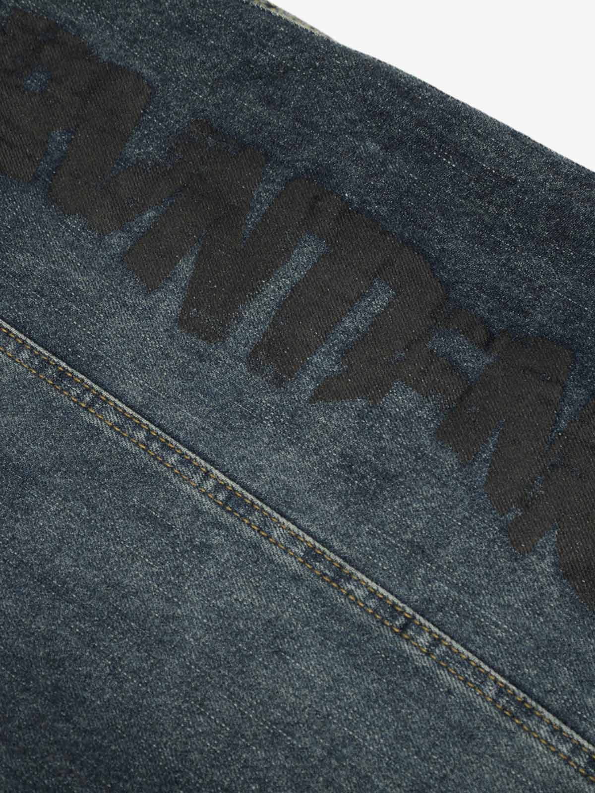 Vintage Washed Vibe Scimitar Wide-Leg Jeans 