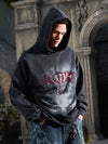 Rhinestone Letter Airbrush Graphic Pullover Hoodie 