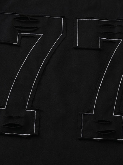 Ripped Number 77 Casual T-Shirt 