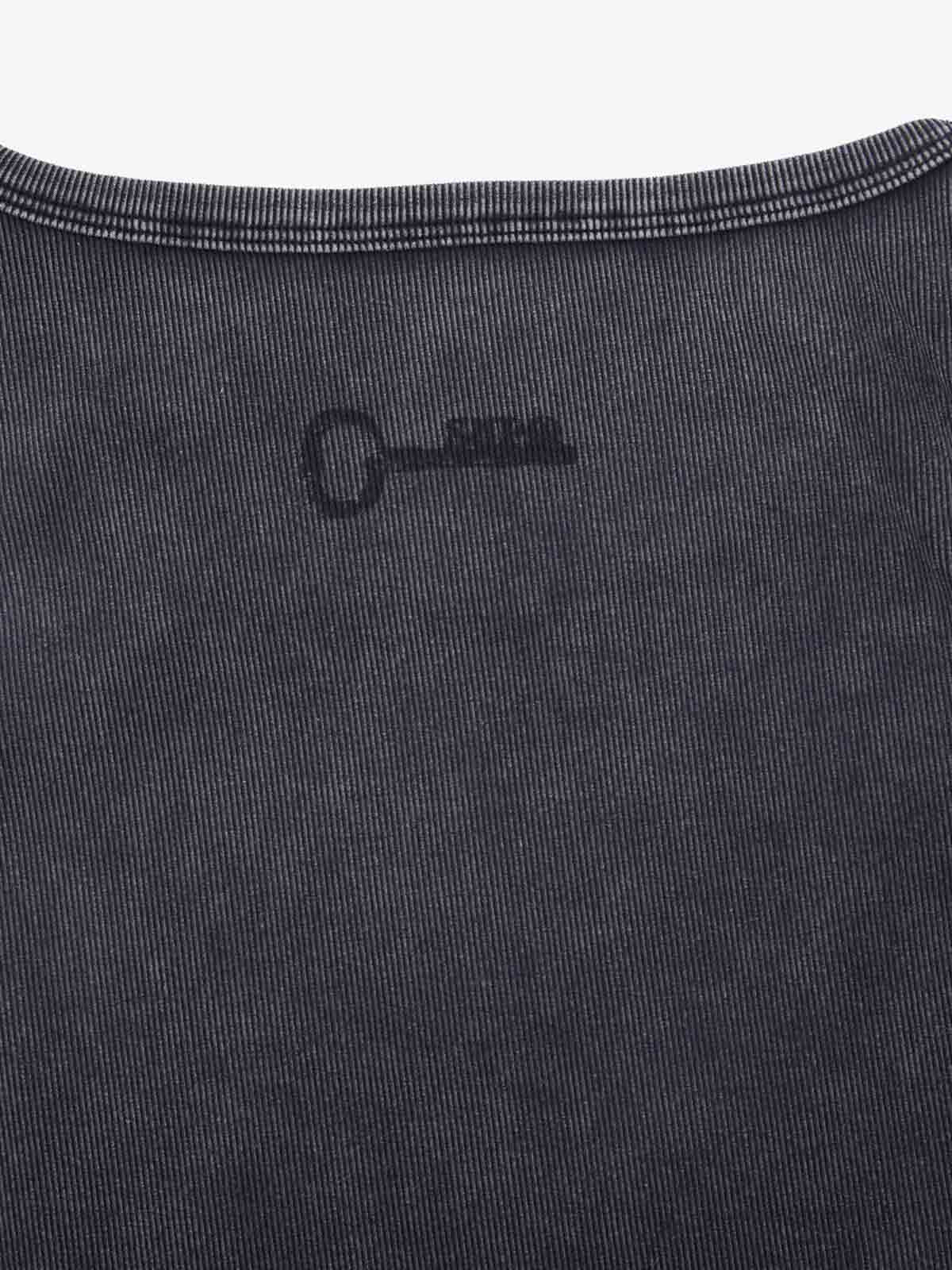 Supermade Washed Distressed Key Print Vest 