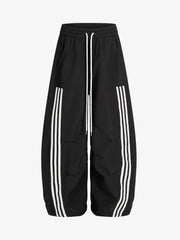 Striped Zip-Up Track Jacket and Wide-Leg Track Pants Set 
