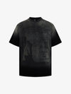 Cotton Oversized Graphic T-Shirt with Punk Rock Print and Vintage Wash Effect 