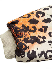 Leopard Embroidered Padded Hooded Jacket