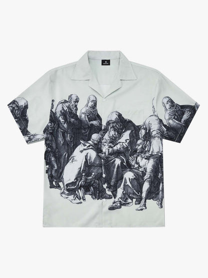 Renaissance Sketch Art Cuban Shirt 