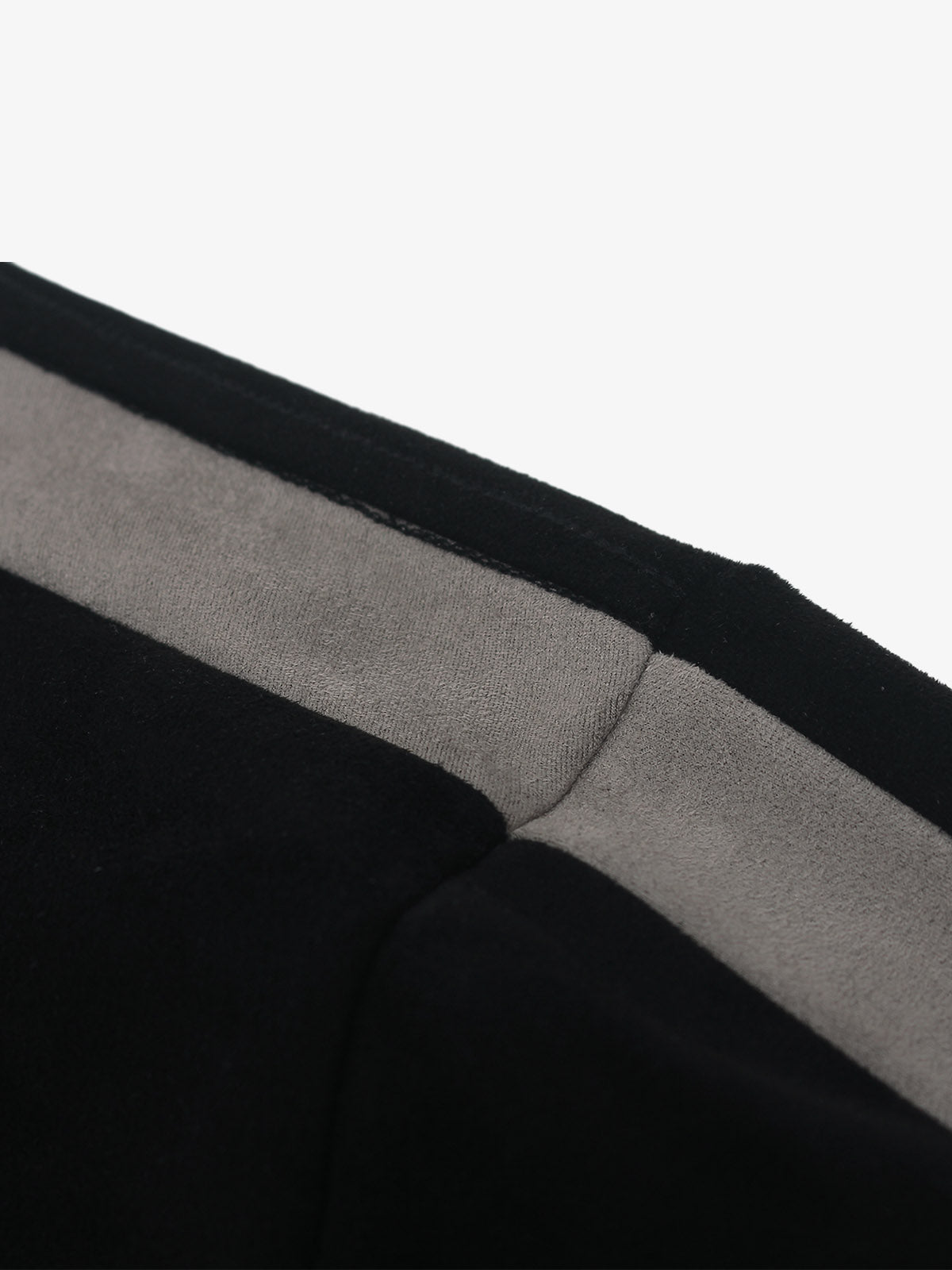 Faux Suede Paneled Embroidered Long Sleeve Tee