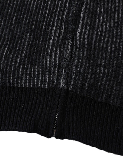 Thesupermade Stand Collar Cardigan Zip Up Sweater 