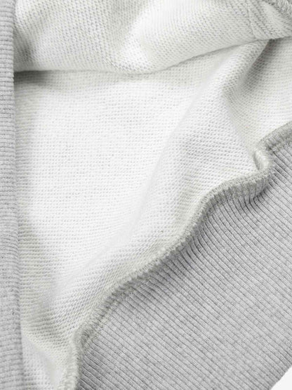 Floral Line Art Studded Pocket Hoodie