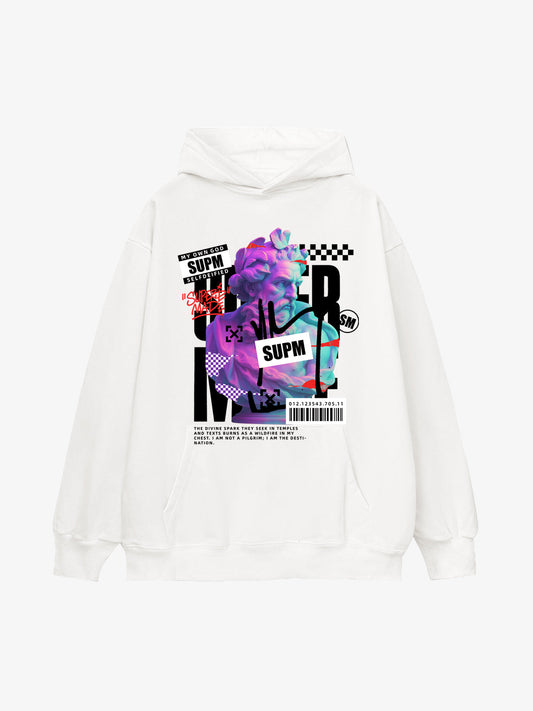 Thesupermade Cyber Classical Greek Statue Hooded Sweatshirt 