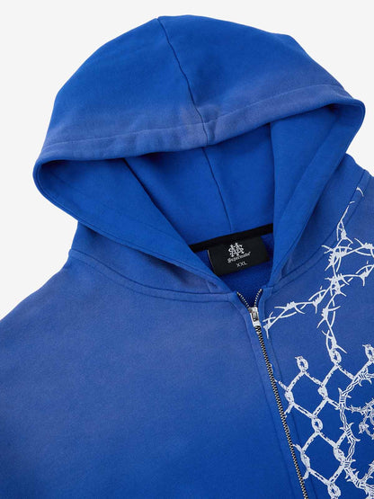 Supermade Vintage Distressed Print Patchwork Sweatshirt Set 