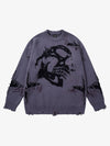 Skull Pattern Knit Sweater - Trendy and Cozy for Casual Wear 