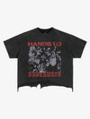 Graphic Brushed Distressed Cropped Tee