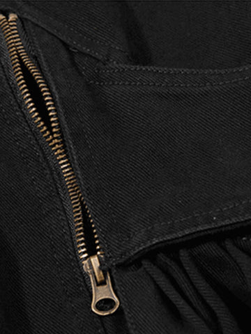 Logo Embroidered Multi-Pocket Flared Pants