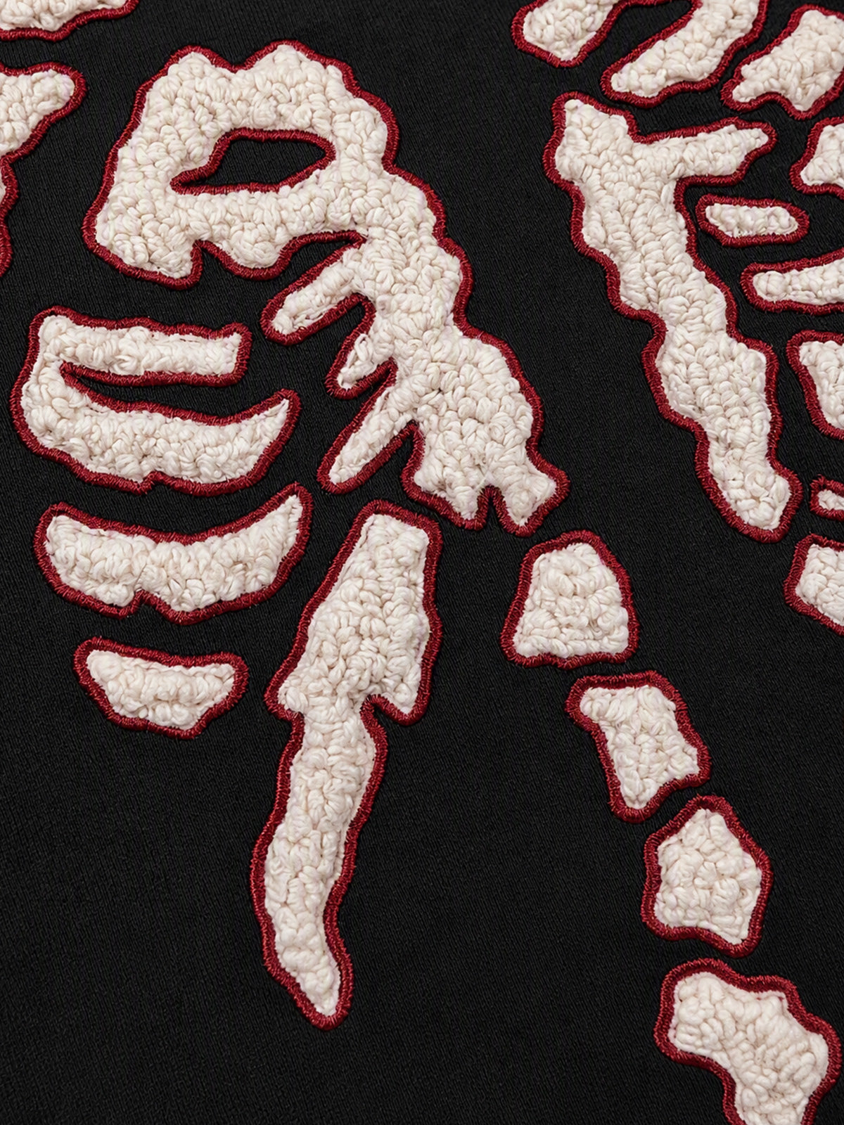 Skeleton Terry Embroidered Pullover Hoodie