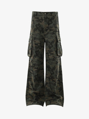 High-Waisted Wide-Leg Cargo Pants with Unique Pocket Design 