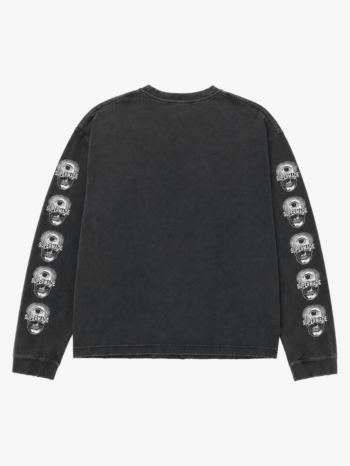 Skull Girl Graphic Washed Cropped Long Sleeve Tee