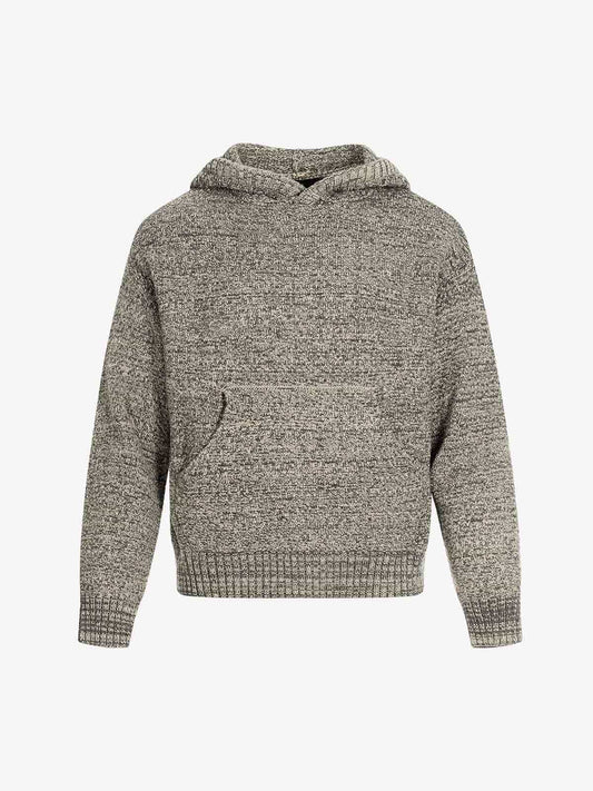 Relaxed Fit Knit Hooded Pullover Hoodie Sweater