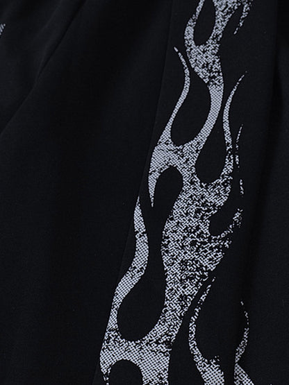 Thesupermade Dark Street Letter Flame Casual Sweatpants 