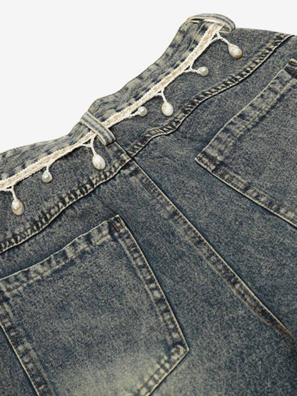 Vintage Washed Ripped Scimitar Jeans 