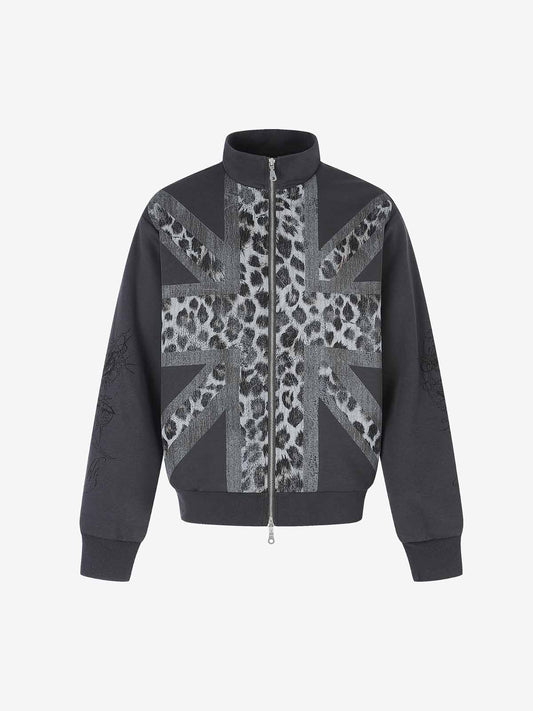 Leopard Flag Print Boxy Jacket
