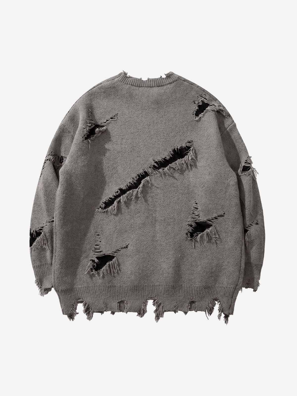 Frayed Logo Knit Sweater