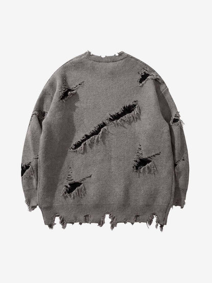 Frayed Logo Knit Sweater