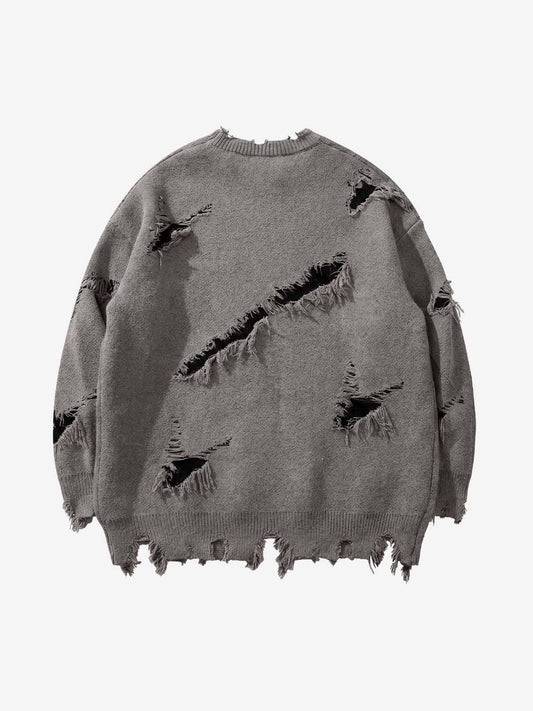 Frayed Logo Knit Sweater
