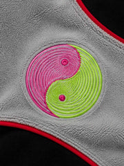 Tai Chi Embroidered Panelled Fleece Sweatpants